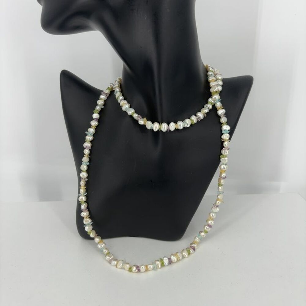 Rare Vintage Find Pearl & Tourmaline Strand Necklace